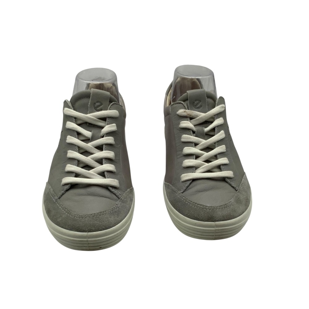 ECCO Soft 7 Womens Grey Leather Suede Low Top Sneakers Shoes Size 9 EU 40